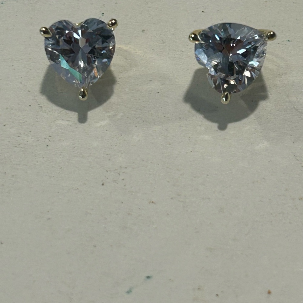 Adina Eden Gold and Silver Heart Earrings
